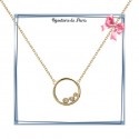 Collier cercle trilogie plaqué or