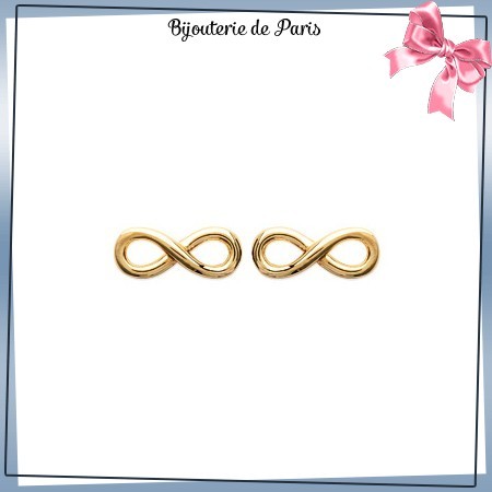 Boucles d'oreilles infini plaqué or - La Bijouterie de Paris
