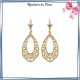 Boucles d'oreilles dormeuses filigrane ovale plaqué or - La Bijouterie de Paris