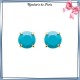 Boucles d'oreilles bleu turquoise plaqué or - 5 MM - La Bijouterie de Paris