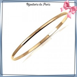 Bracelet jonc plaqué or 1/2 fil rond - 3 MM - 66 MM - La Bijouterie de Paris