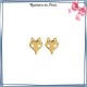Boucles d'oreilles tête renard découpé plaqué or - La Bijouterie de Paris