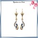 Boucles d'oreilles dormeuses saphir plaqué or - La Bijouterie de Paris