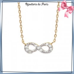 Collier infini plaqué or et zirconiums