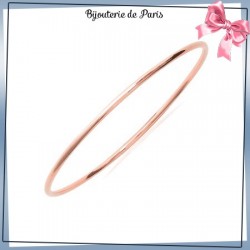 Bracelet jonc plaqué or rose fil rond - 2 MM - 66 MM