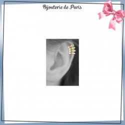 Bague d'oreille 4 anneaux plaqué or et 4 zirconiums - La Bijouterie de Paris