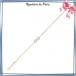 Bracelet infini plaqué or et zirconiums