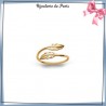 Bague ouverte plumes en plaqué or - La Bijouterie de Paris