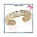 Bracelet manchette arabesque plaqué or