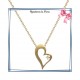 Collier coeur plaqué or strass - La Bijouterie de Paris