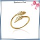 Bague ouverte plumes en plaqué or - La Bijouterie de Paris