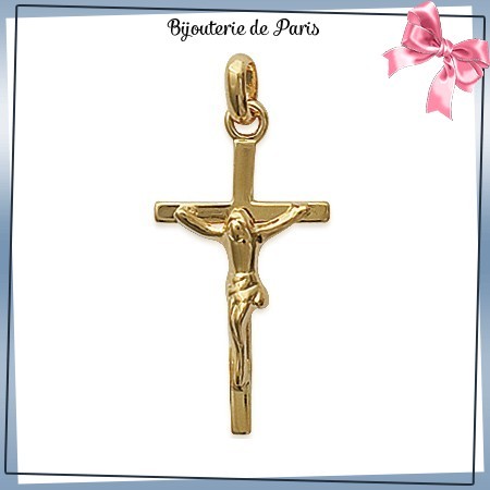 Crucifix plaqué or - La Bijouterie de Paris