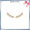 Bijoux contours d'oreilles plaqué or et zirconiums laurier - La Bijouterie de Paris