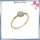 Bague pastille bleu turquoise plaqué or - La Bijouterie de Paris
