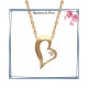 Collier coeur plaqué or strass - La Bijouterie de Paris