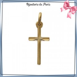 Croix plaqué or étoile - La Bijouterie de Paris