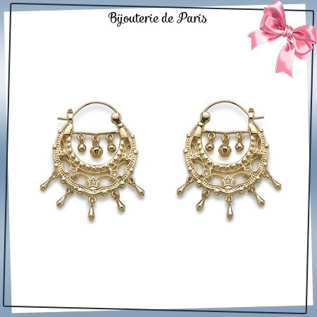 Créoles savoyardes étoiles plaqué or - La Bijouterie de Paris