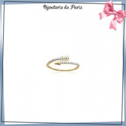 Bague flèche en plaqué or et zirconiums