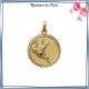 Pendentif zodiaque capricorne rond plaqué or - La Bijouterie de Paris