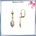 Boucles d'oreilles dormeuses améthyste plaqué or