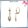 Boucles d'oreilles dormeuses améthyste plaqué or - La Bijouterie de Paris