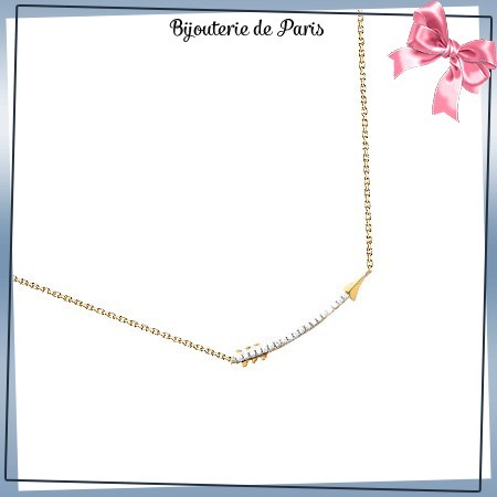 Collier flèche plaqué or et zirconiums - La Bijouterie de Paris