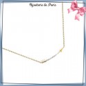 Collier flèche plaqué or et zirconiums
