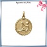 Pendentif zodiaque verseau rond plaqué or - La Bijouterie de Paris