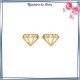 Boucles d'oreilles diamant découpé plaqué or - La Bijouterie de Paris