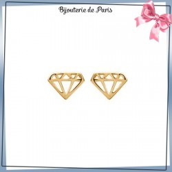 Boucles d'oreilles diamant découpé plaqué or