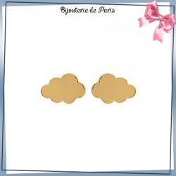 Boucles d'oreilles puce nuage plaqué or