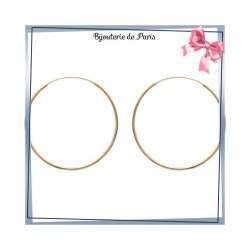 Créoles fil rond plaqué or 1.5 - 50 mm - La Bijouterie de Paris