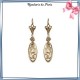 Boucles d'oreilles dormeuses filigrane ovale plaqué or - La Bijouterie de Paris