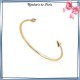 Bracelet jonc ouvert plaqué or et zirconiums flèche - La Bijouterie de Paris